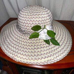 Elegant Women’s Church Hat - White / Purple